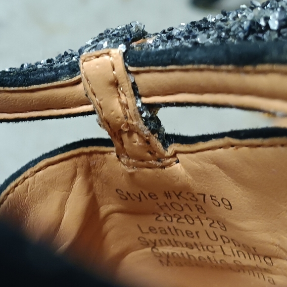 J. Crew Black Suede D'Orsay Flats with Glitter Bow Sz.7.5 - Picture 8 of 9